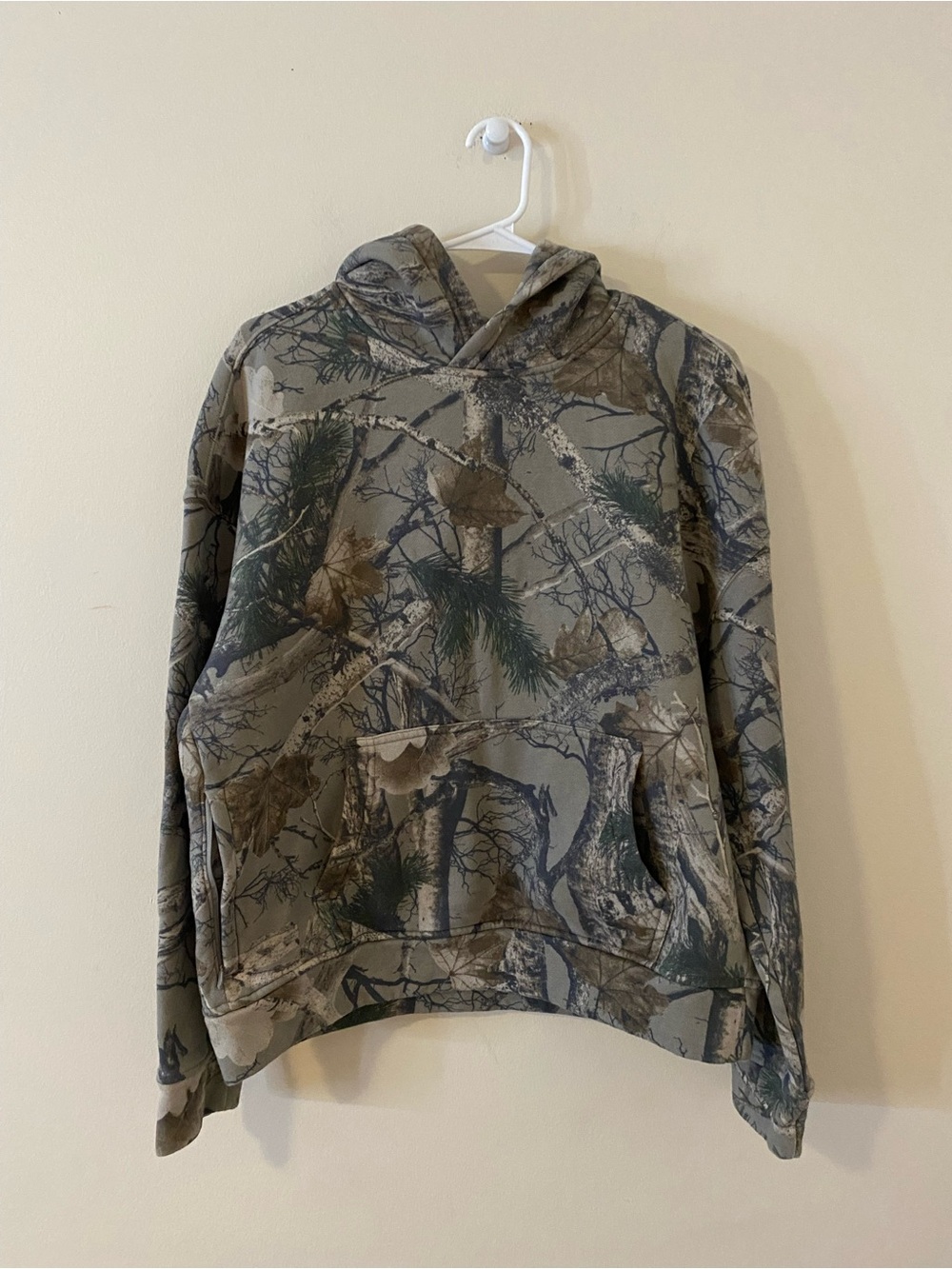 Hollister Boxy Fit Camouflage Hoodie - Green/Brown with pockets